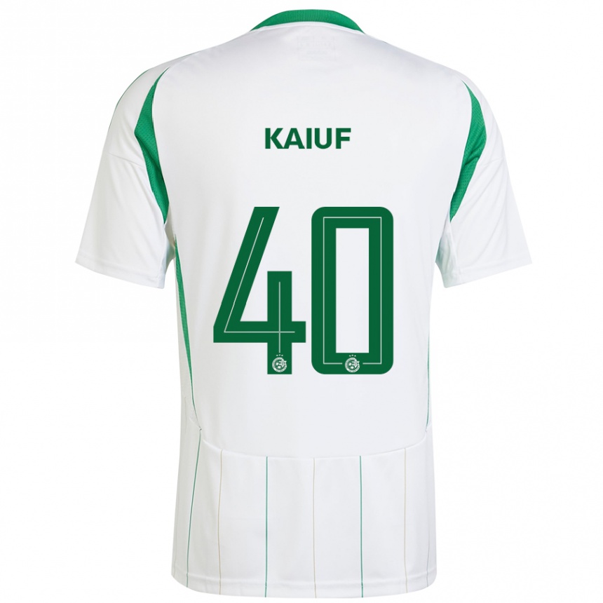 Kids Football Sharif Kaiuf #40 White Green Away Jersey 2024/25 T-Shirt Za