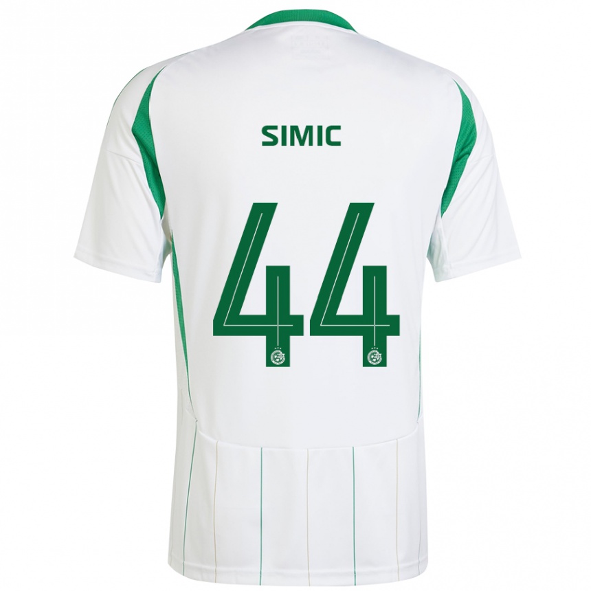 Kids Football Lorenco Simic #44 White Green Away Jersey 2024/25 T-Shirt Za