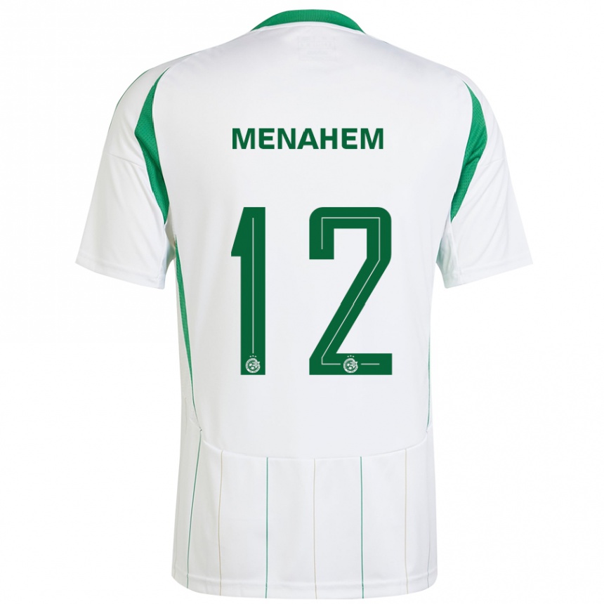 Kids Football Sun Menahem #12 White Green Away Jersey 2024/25 T-Shirt Za