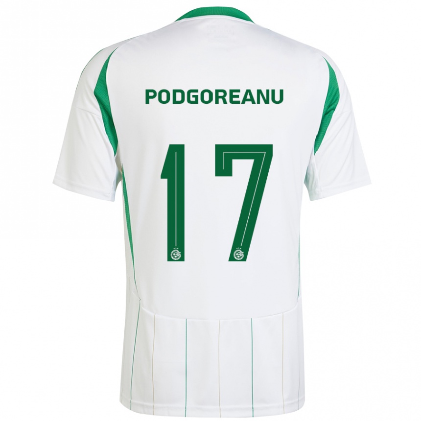 Kids Football Suf Podgoreanu #17 White Green Away Jersey 2024/25 T-Shirt Za