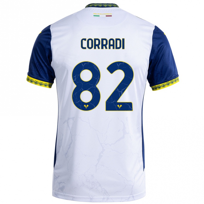 Kids Football Christian Corradi #82 White Blue Away Jersey 2024/25 T-Shirt Za