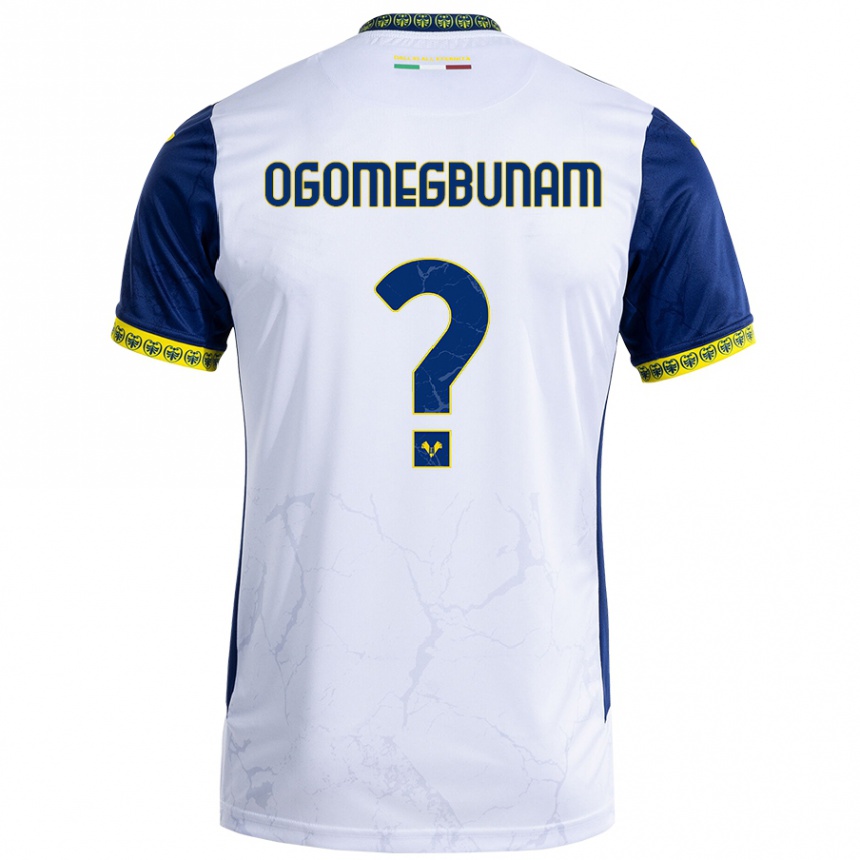 Kids Football Izu Ogomegbunam #0 White Blue Away Jersey 2024/25 T-Shirt Za