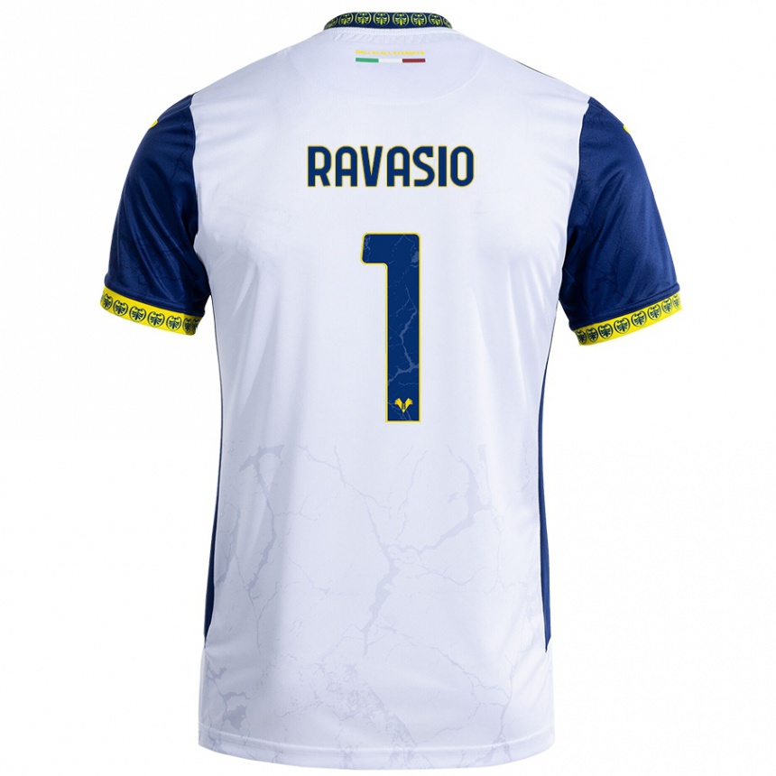 Kids Football Manuel Ravasio #1 White Blue Away Jersey 2024/25 T-Shirt Za