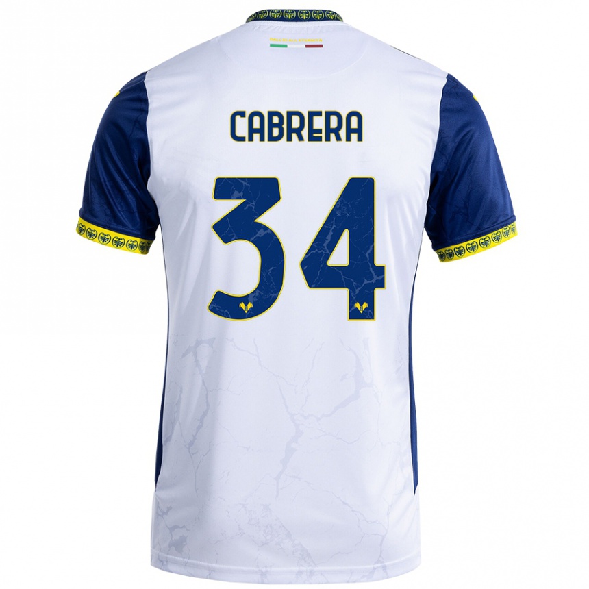 Kids Football Ilena Cabrera #34 White Blue Away Jersey 2024/25 T-Shirt Za