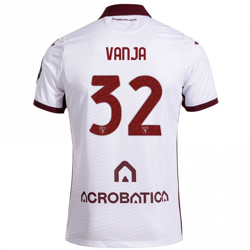 Kids Football Vanja Milinković-Savić #32 White Maroon Away Jersey 2024/25 T-Shirt Za