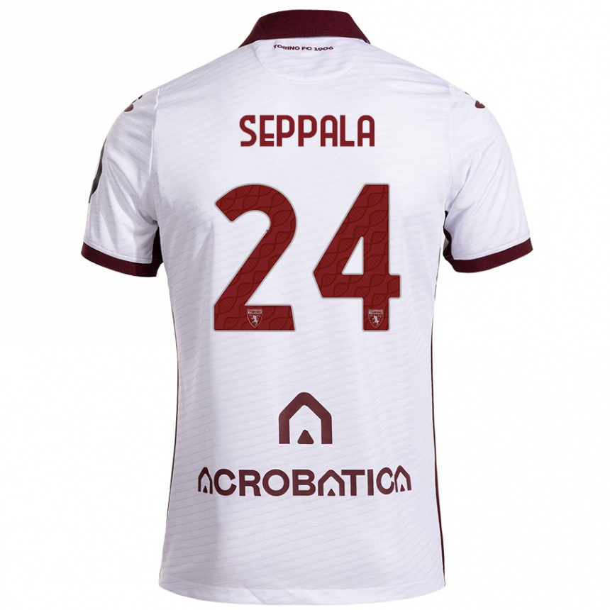 Kids Football Rosa Lappi-Seppälä #24 White Maroon Away Jersey 2024/25 T-Shirt Za