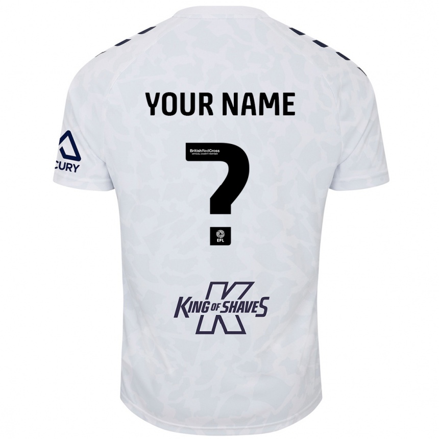 Kids Football Your Name #0 White Away Jersey 2024/25 T-Shirt Za