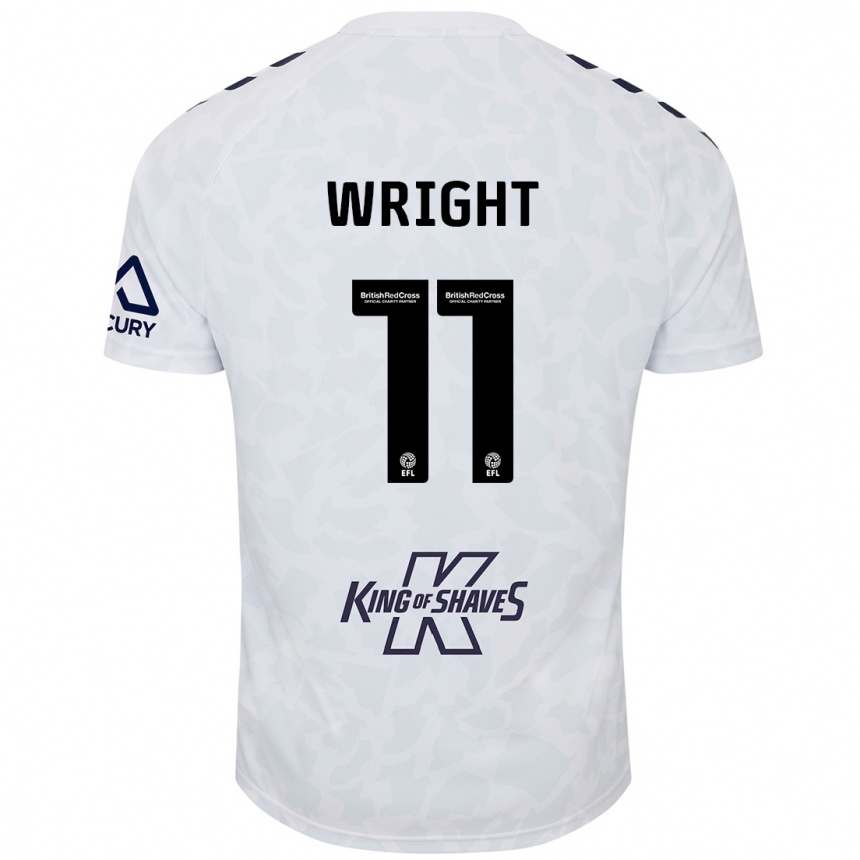 Kids Football Haji Wright #11 White Away Jersey 2024/25 T-Shirt Za