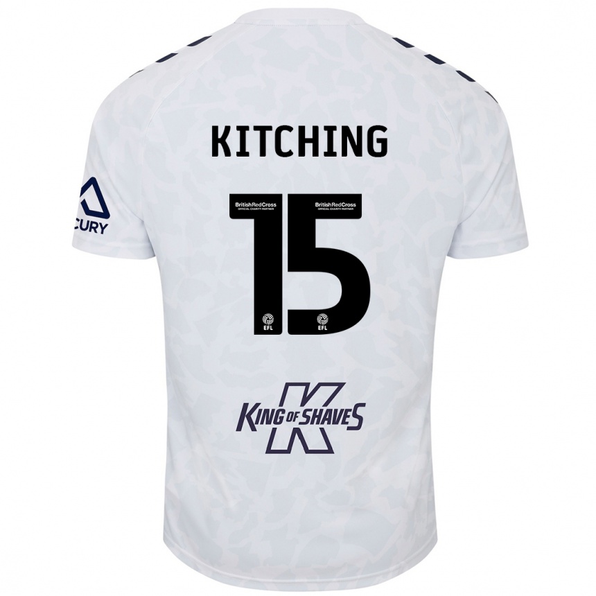 Kids Football Liam Kitching #15 White Away Jersey 2024/25 T-Shirt Za