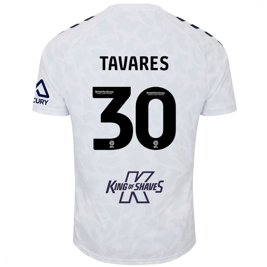 Kids Football Fábio Tavares #30 White Away Jersey 2024/25 T-Shirt Za