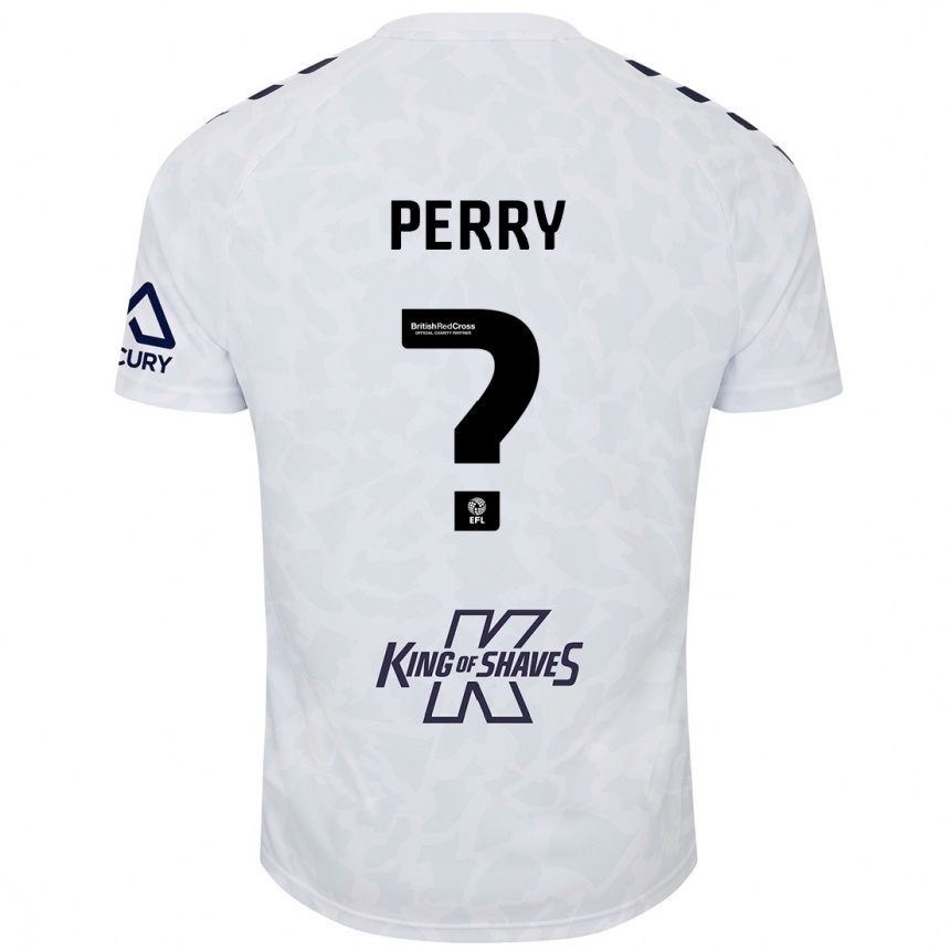 Kids Football Callum Perry #0 White Away Jersey 2024/25 T-Shirt Za