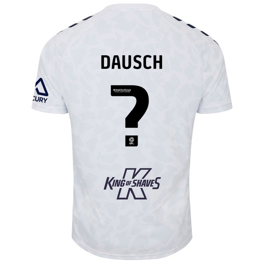 Kids Football Aiden Dausch #0 White Away Jersey 2024/25 T-Shirt Za