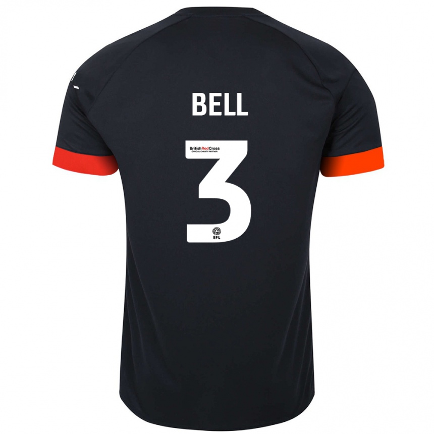 Kids Football Amari'i Bell #3 Black Orange Away Jersey 2024/25 T-Shirt Za