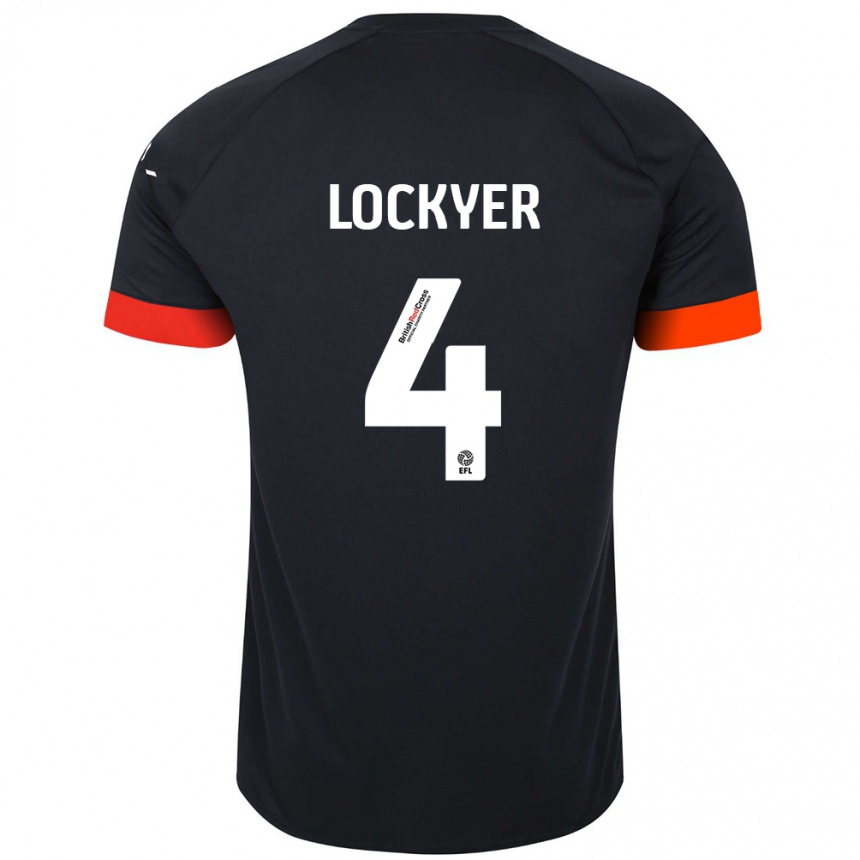 Kids Football Tom Lockyer #4 Black Orange Away Jersey 2024/25 T-Shirt Za