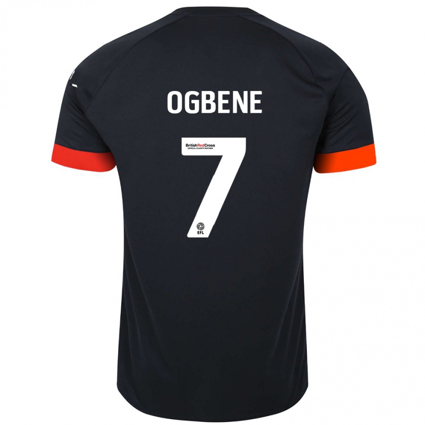 Kids Football Chiedozie Ogbene #7 Black Orange Away Jersey 2024/25 T-Shirt Za