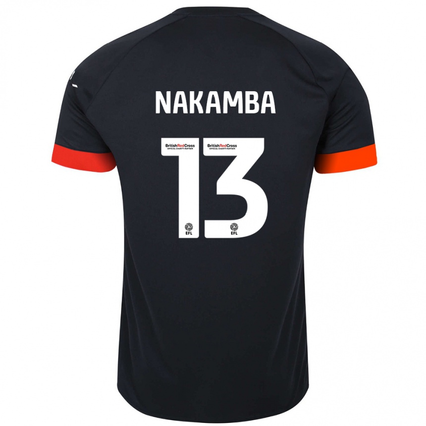 Kids Football Marvelous Nakamba #13 Black Orange Away Jersey 2024/25 T-Shirt Za