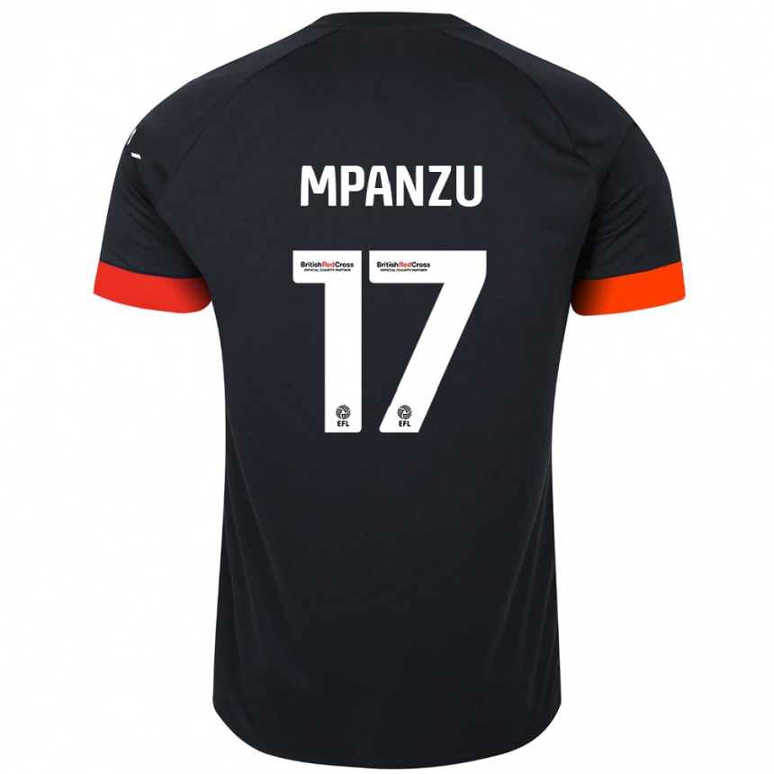 Kids Football Pelly Ruddock Mpanzu #17 Black Orange Away Jersey 2024/25 T-Shirt Za