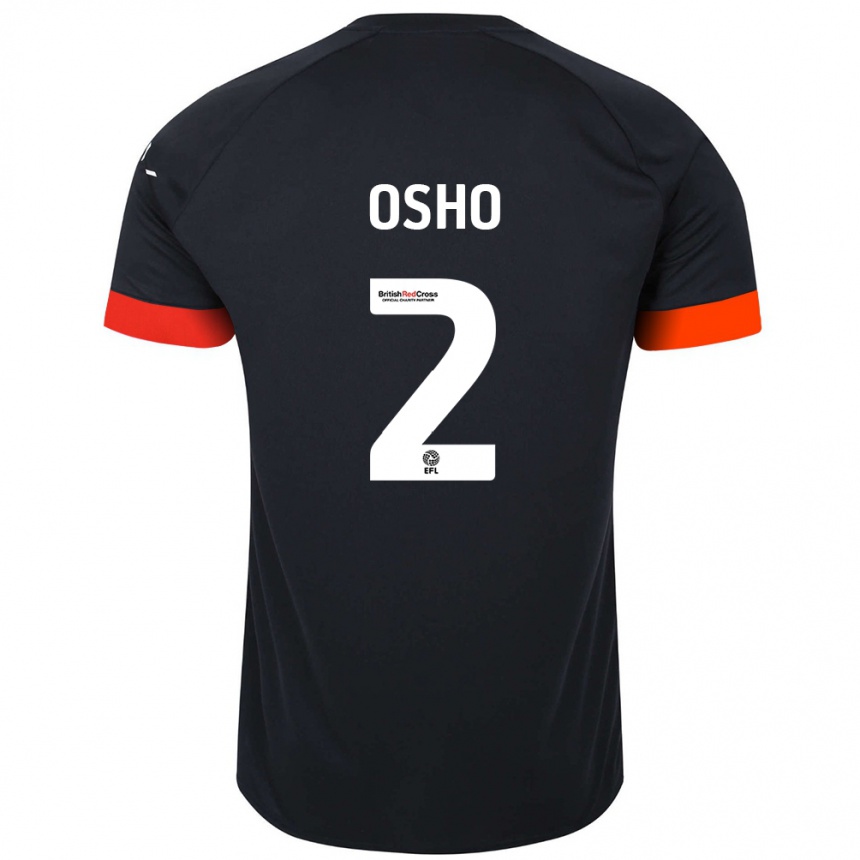 Kids Football Gabriel Osho #2 Black Orange Away Jersey 2024/25 T-Shirt Za