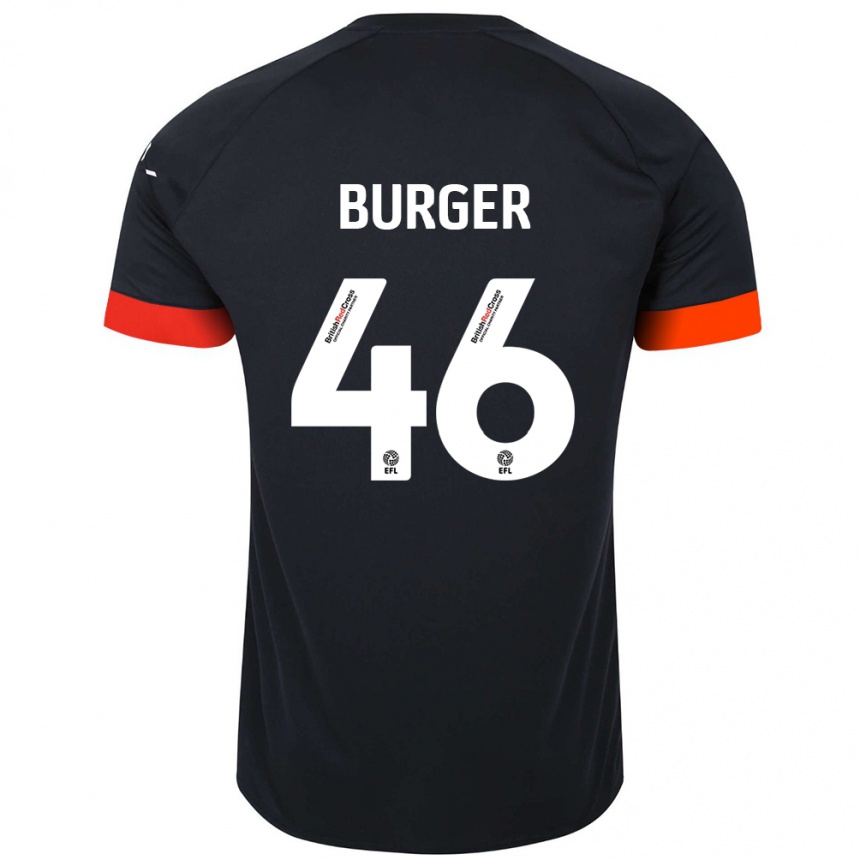 Kids Football Jake Burger #46 Black Orange Away Jersey 2024/25 T-Shirt Za