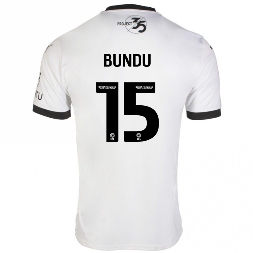 Kids Football Mustapha Bundu #15 White Black Away Jersey 2024/25 T-Shirt Za