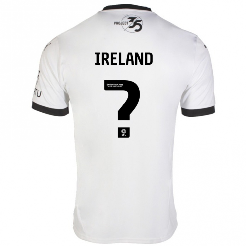 Kids Football Jensen Ireland #0 White Black Away Jersey 2024/25 T-Shirt Za