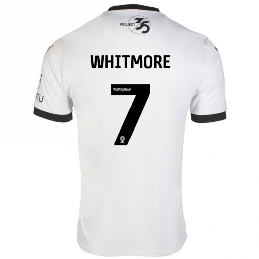 Kids Football Charlotte Whitmore #7 White Black Away Jersey 2024/25 T-Shirt Za