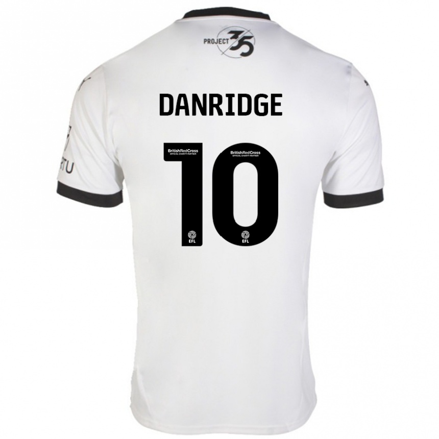 Kids Football Rebecca Danridge #10 White Black Away Jersey 2024/25 T-Shirt Za