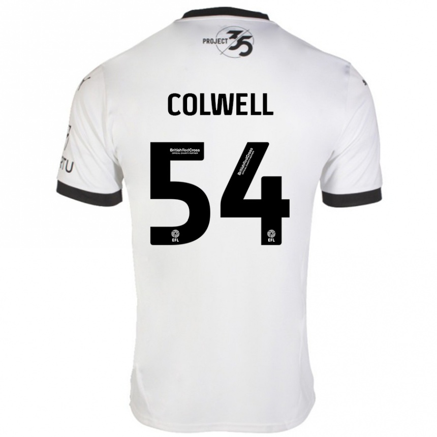 Kids Football Lewis Colwell #54 White Black Away Jersey 2024/25 T-Shirt Za