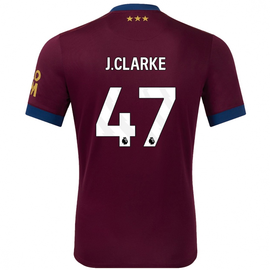 Kids Football Jack Clarke #47 Brown Away Jersey 2024/25 T-Shirt Za