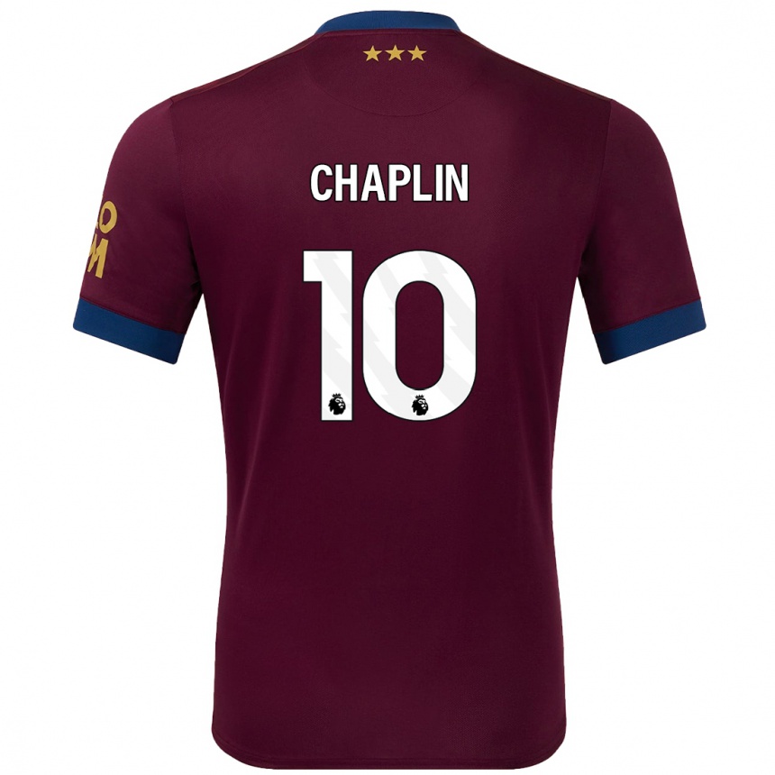 Kids Football Conor Chaplin #10 Brown Away Jersey 2024/25 T-Shirt Za