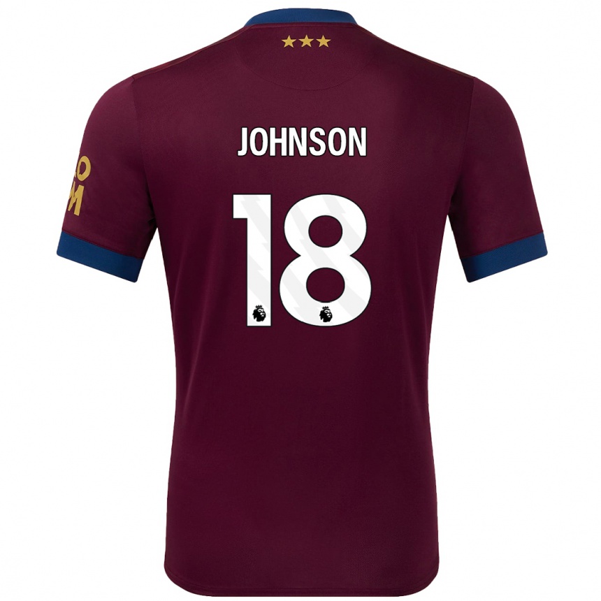 Kids Football Ben Johnson #18 Brown Away Jersey 2024/25 T-Shirt Za