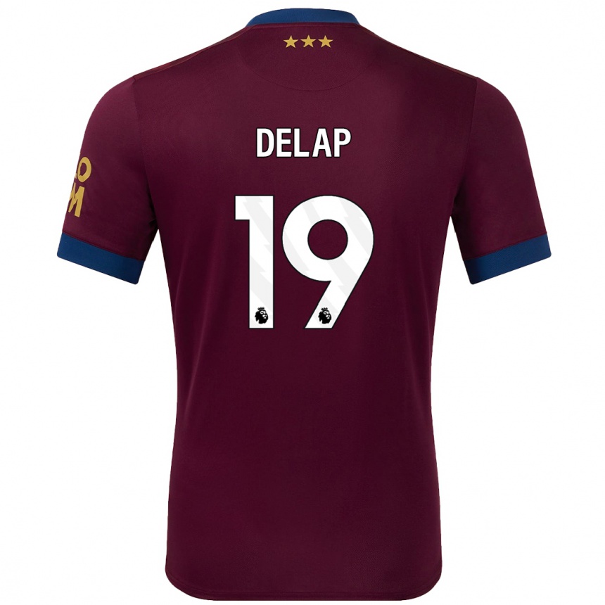 Kids Football Liam Delap #19 Brown Away Jersey 2024/25 T-Shirt Za