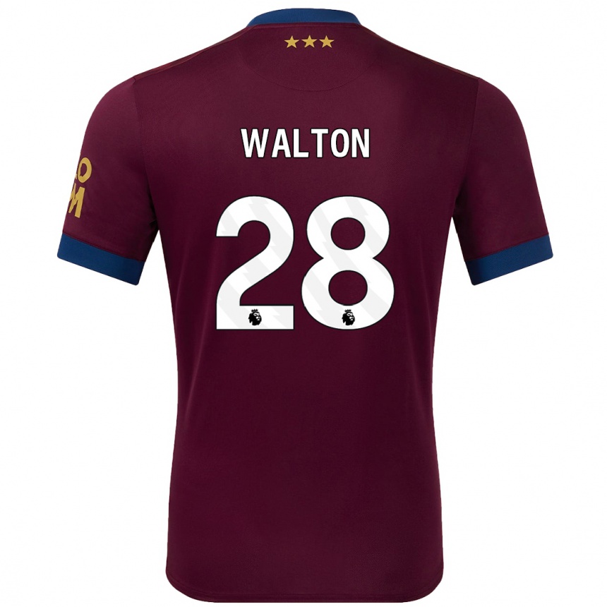 Kids Football Christian Walton #28 Brown Away Jersey 2024/25 T-Shirt Za