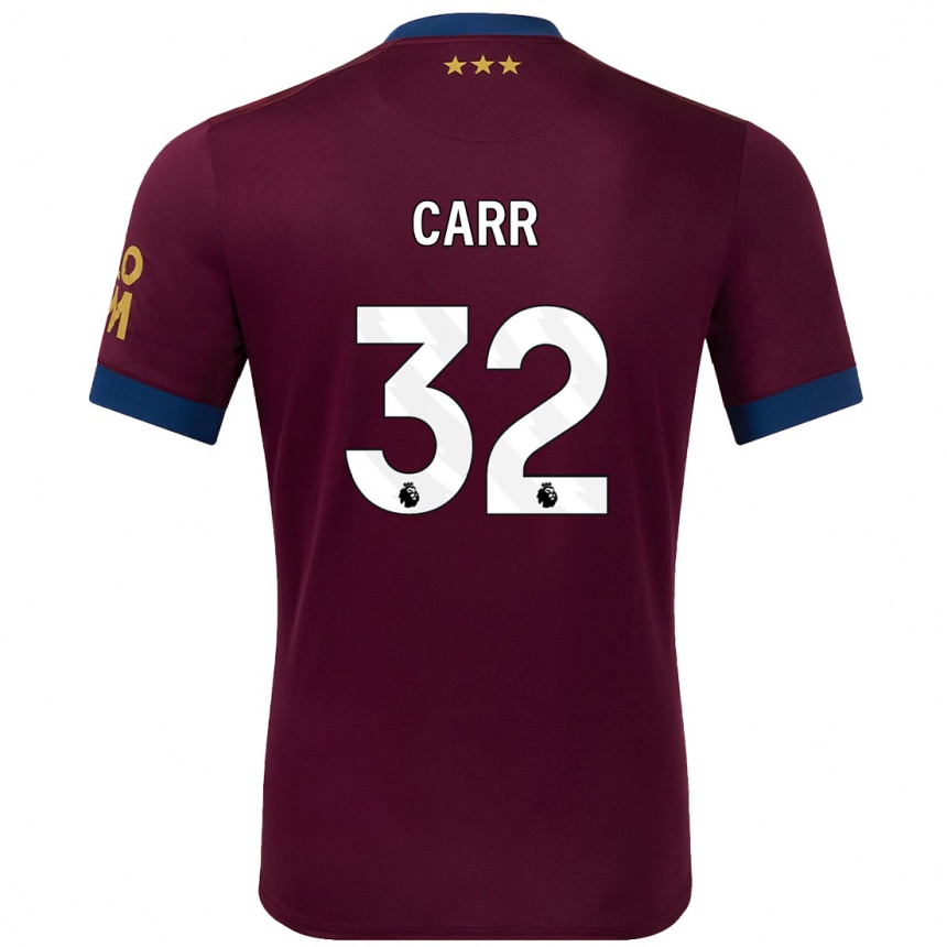 Kids Football Ryan Carr #32 Brown Away Jersey 2024/25 T-Shirt Za