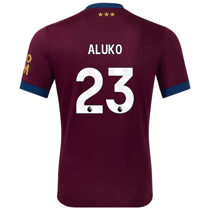 Kids Football Sone Aluko #23 Brown Away Jersey 2024/25 T-Shirt Za