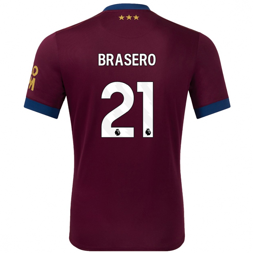 Kids Football Sarah Brasero-Carreira #21 Brown Away Jersey 2024/25 T-Shirt Za