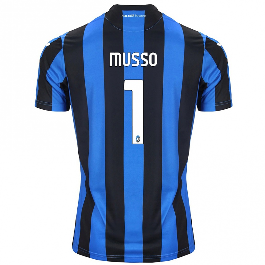 Men Football Juan Musso #1 Blue Black Home Jersey 2024/25 T-Shirt Za