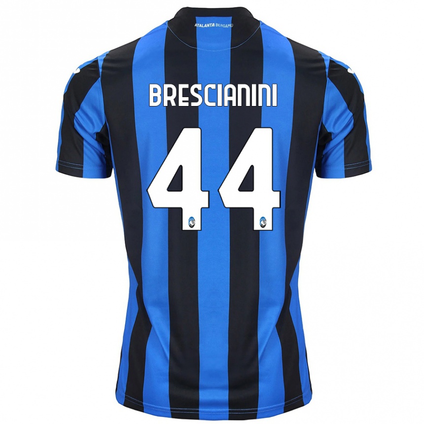 Men Football Marco Brescianini #44 Blue Black Home Jersey 2024/25 T-Shirt Za