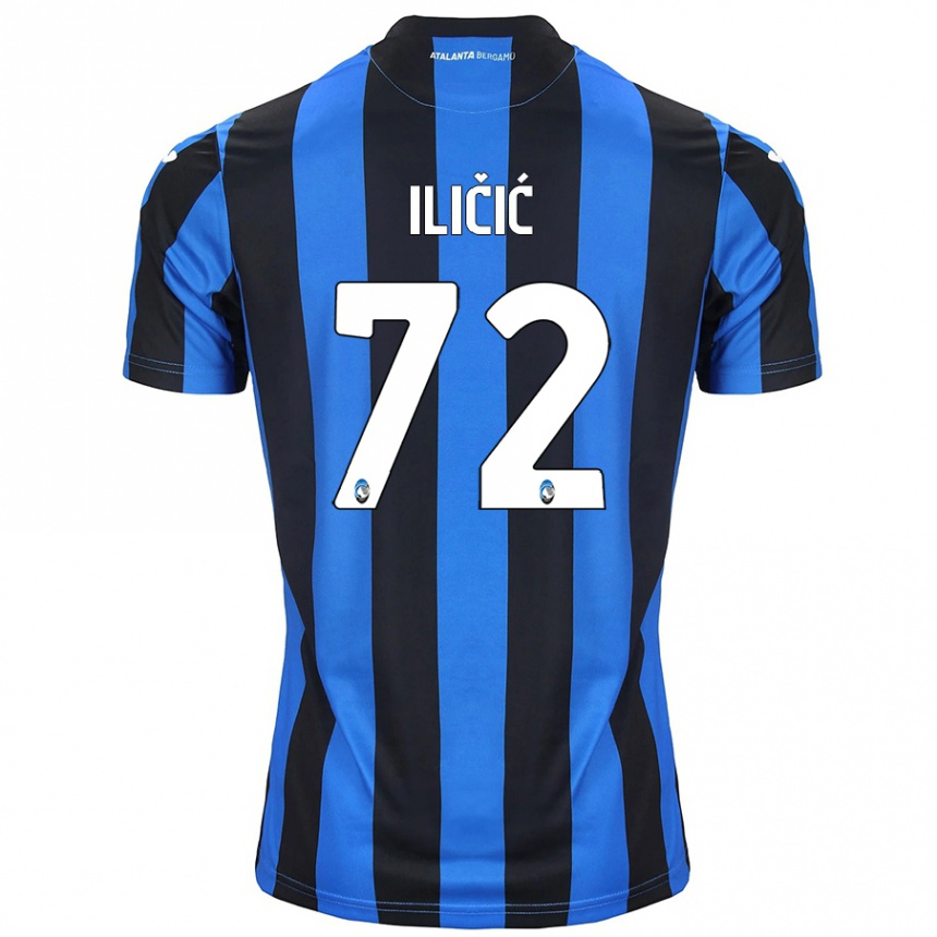 Men Football Josip Ilicic #72 Blue Black Home Jersey 2024/25 T-Shirt Za