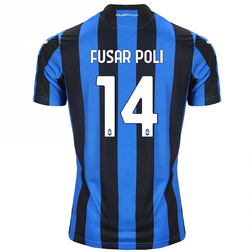 Men Football Giulia Fusar Poli #14 Blue Black Home Jersey 2024/25 T-Shirt Za