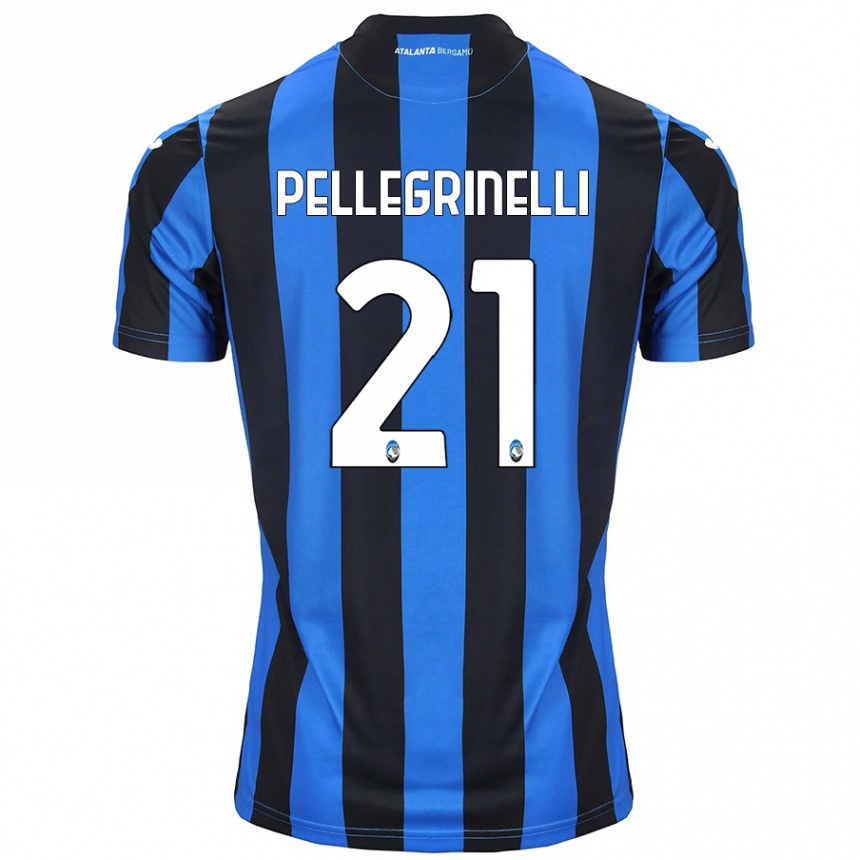 Men Football Giorgia Pellegrinelli #21 Blue Black Home Jersey 2024/25 T-Shirt Za