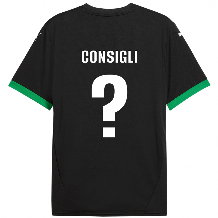 Men Football Andrea Consigli #0 Black Dark Green Home Jersey 2024/25 T-Shirt Za