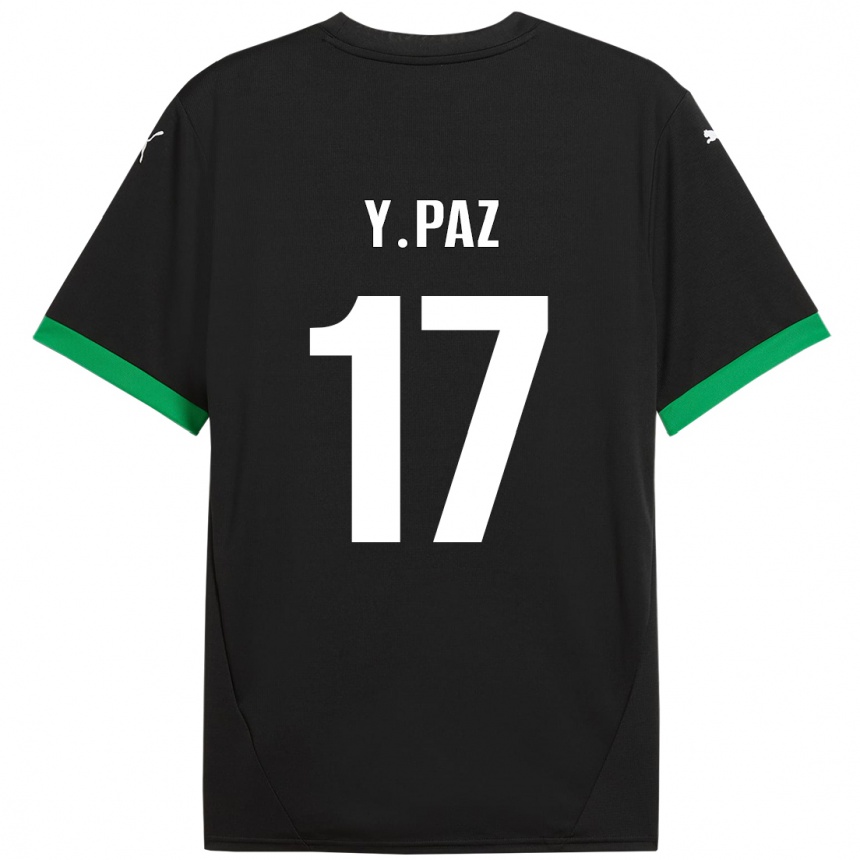 Men Football Yeferson Paz #17 Black Dark Green Home Jersey 2024/25 T-Shirt Za