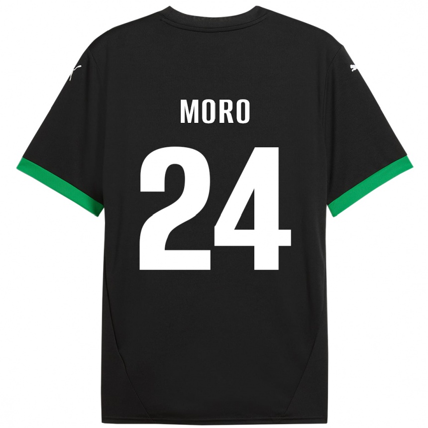 Men Football Luca Moro #24 Black Dark Green Home Jersey 2024/25 T-Shirt Za