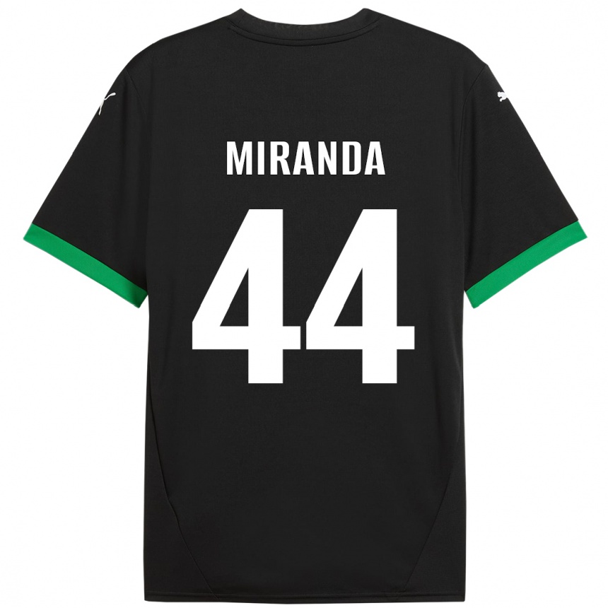 Men Football Kevin Miranda #44 Black Dark Green Home Jersey 2024/25 T-Shirt Za