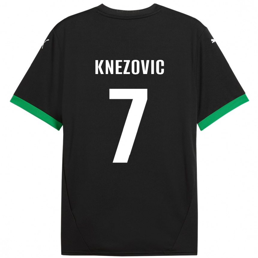 Men Football Borna Knezovic #7 Black Dark Green Home Jersey 2024/25 T-Shirt Za