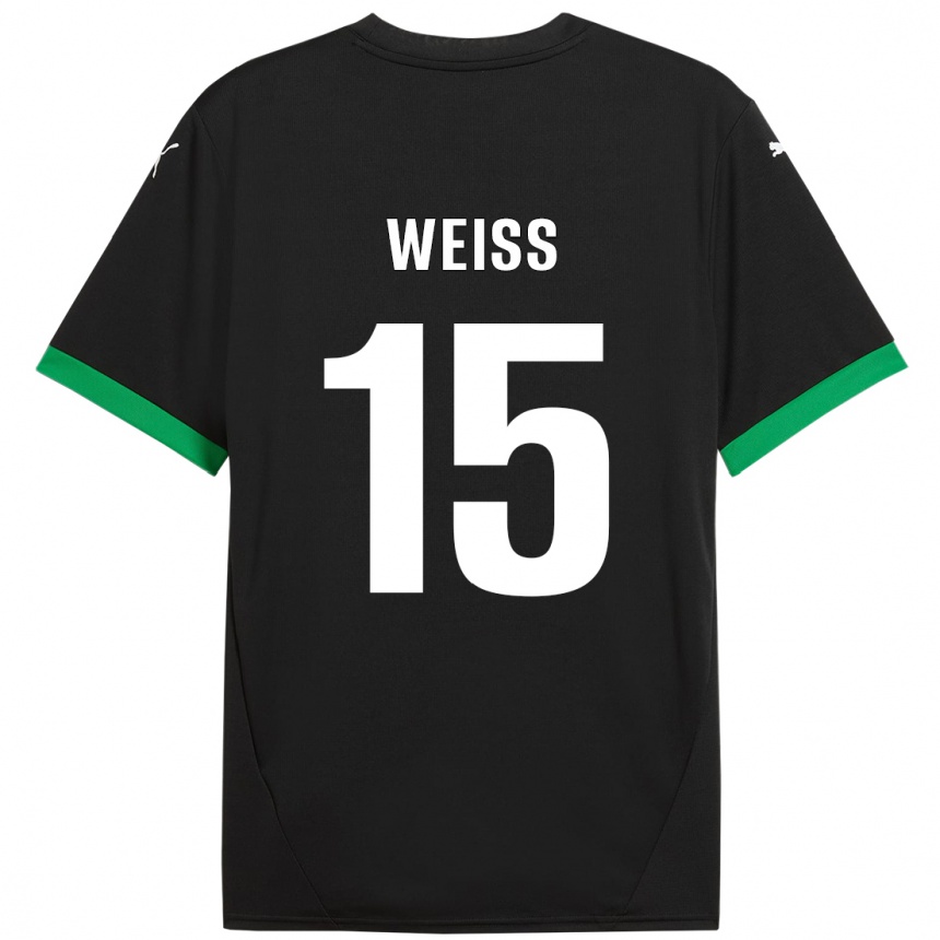 Men Football David Weiss #15 Black Dark Green Home Jersey 2024/25 T-Shirt Za