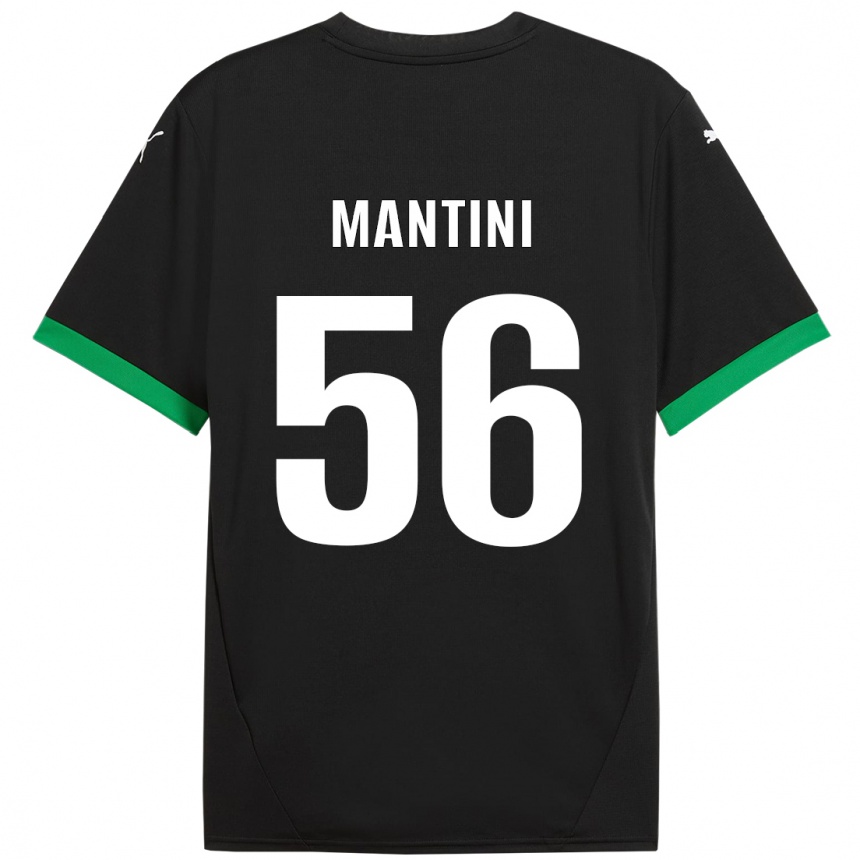 Men Football Raffaele Mantini #56 Black Dark Green Home Jersey 2024/25 T-Shirt Za