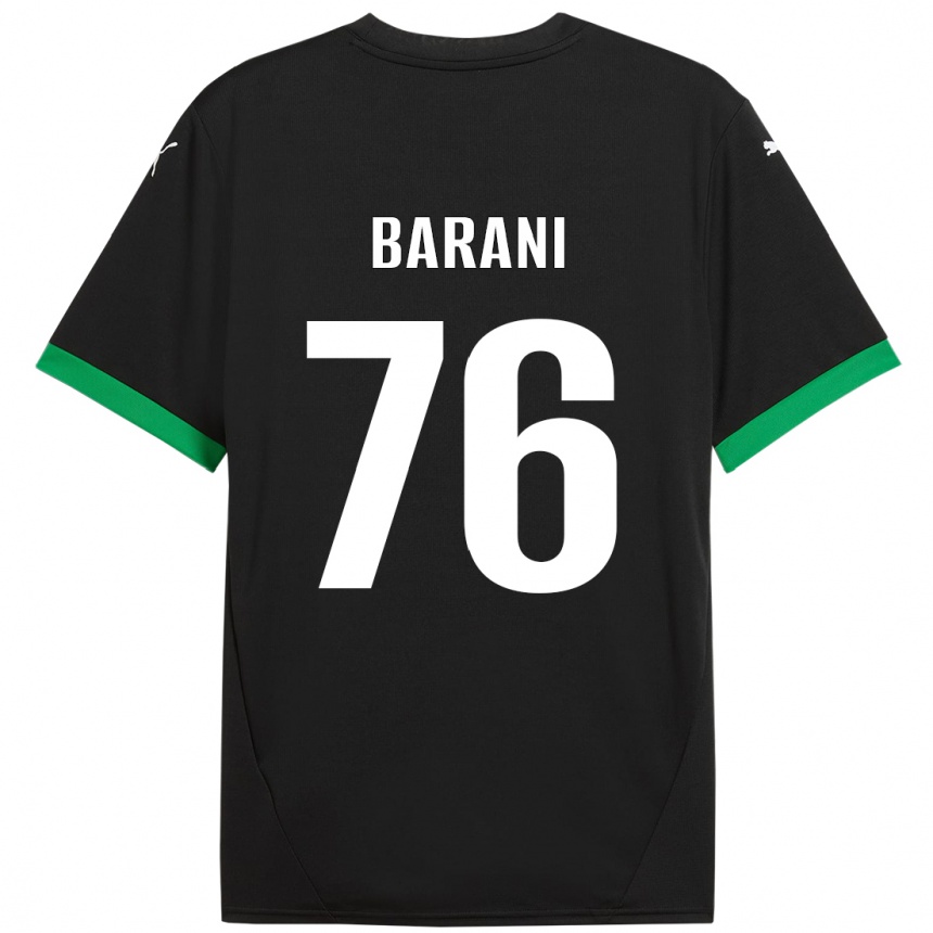 Men Football Luca Barani #76 Black Dark Green Home Jersey 2024/25 T-Shirt Za