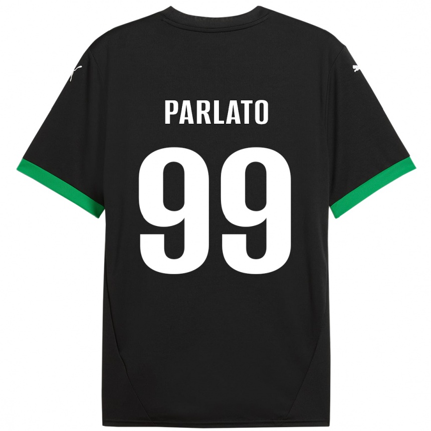 Men Football Claudio Parlato #99 Black Dark Green Home Jersey 2024/25 T-Shirt Za